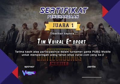 sertifikat turnamen pubg Topupper VP Handal tips Perpanjang otomatis image 1